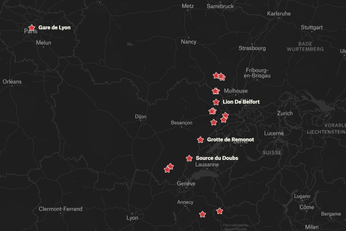Carte des réalisations JUSTINTYDOL